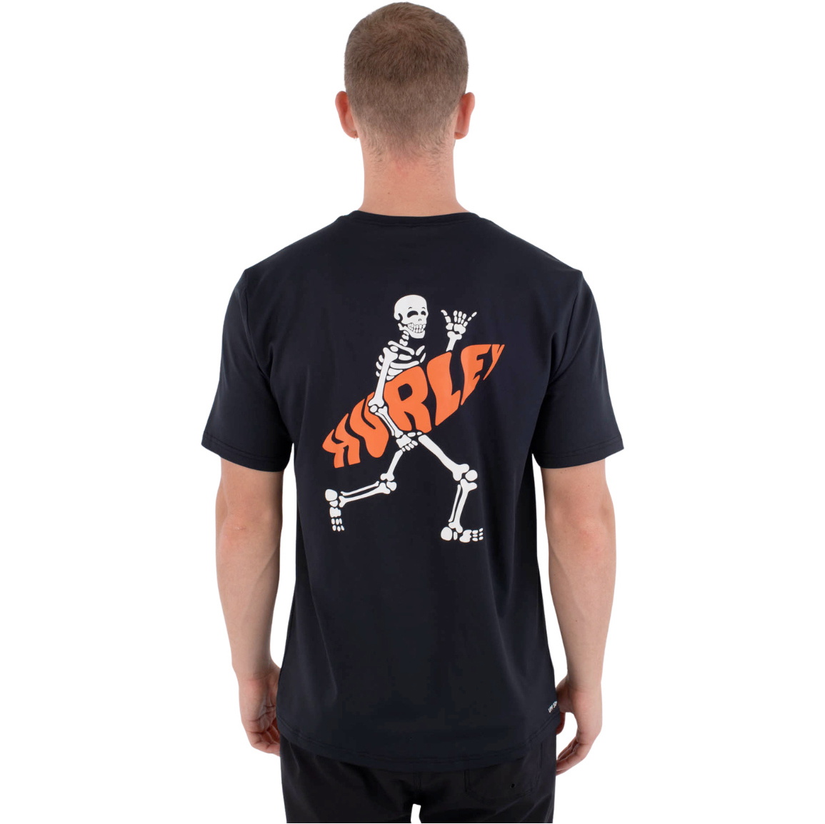2026 Hurley Mens Regular Flamengue Short Sleeve Rash Vest MLEU00007 - Black